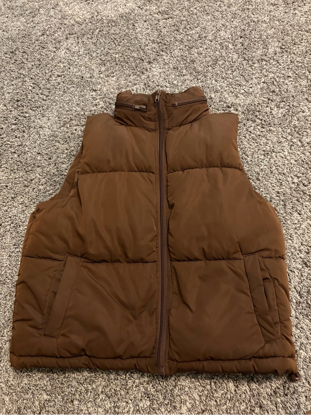 Forever 21 Chocolate Brown Quilted Puffer Vest